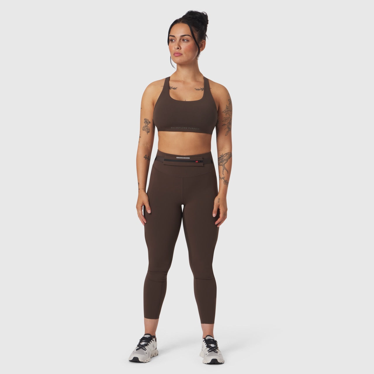 W039. LYCRA® Hybrid Sports Bra Dark Earth | ASRV discount