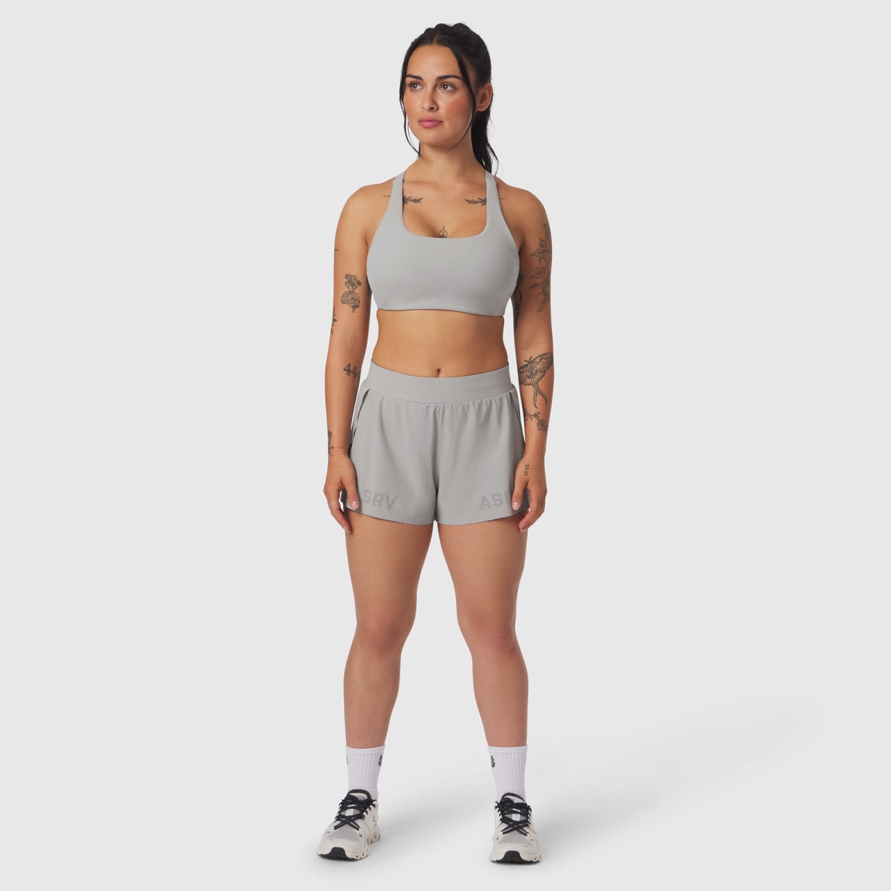 W039. LYCRA® Hybrid Sports Bra Slate Grey | ASRV near me