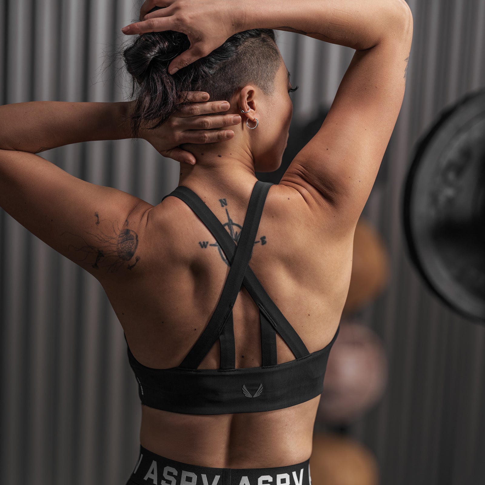 W039. LYCRA® Hybrid Sports Bra Black | ASRV sale