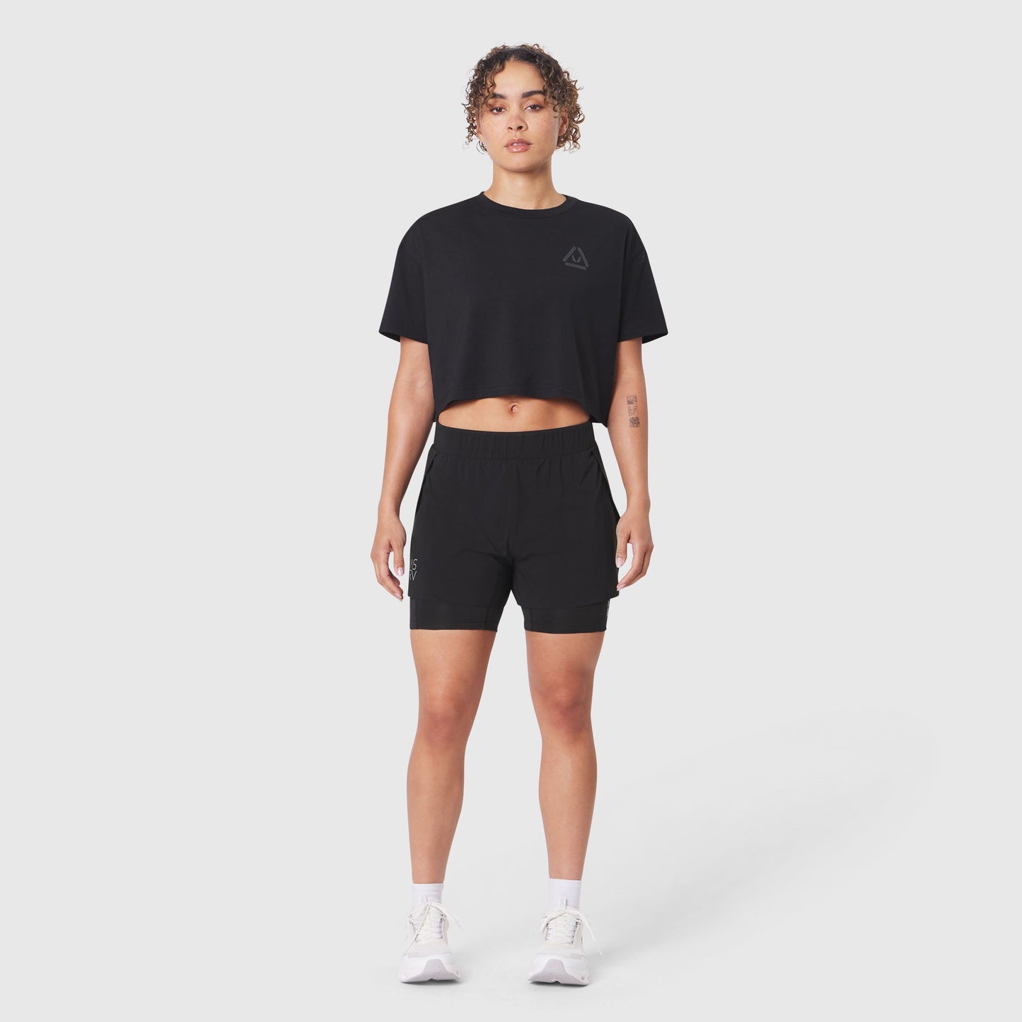 W082. SUPIMA® Ice-Skin™ Reversible Crop Tee Black/Black | ASRV Discount