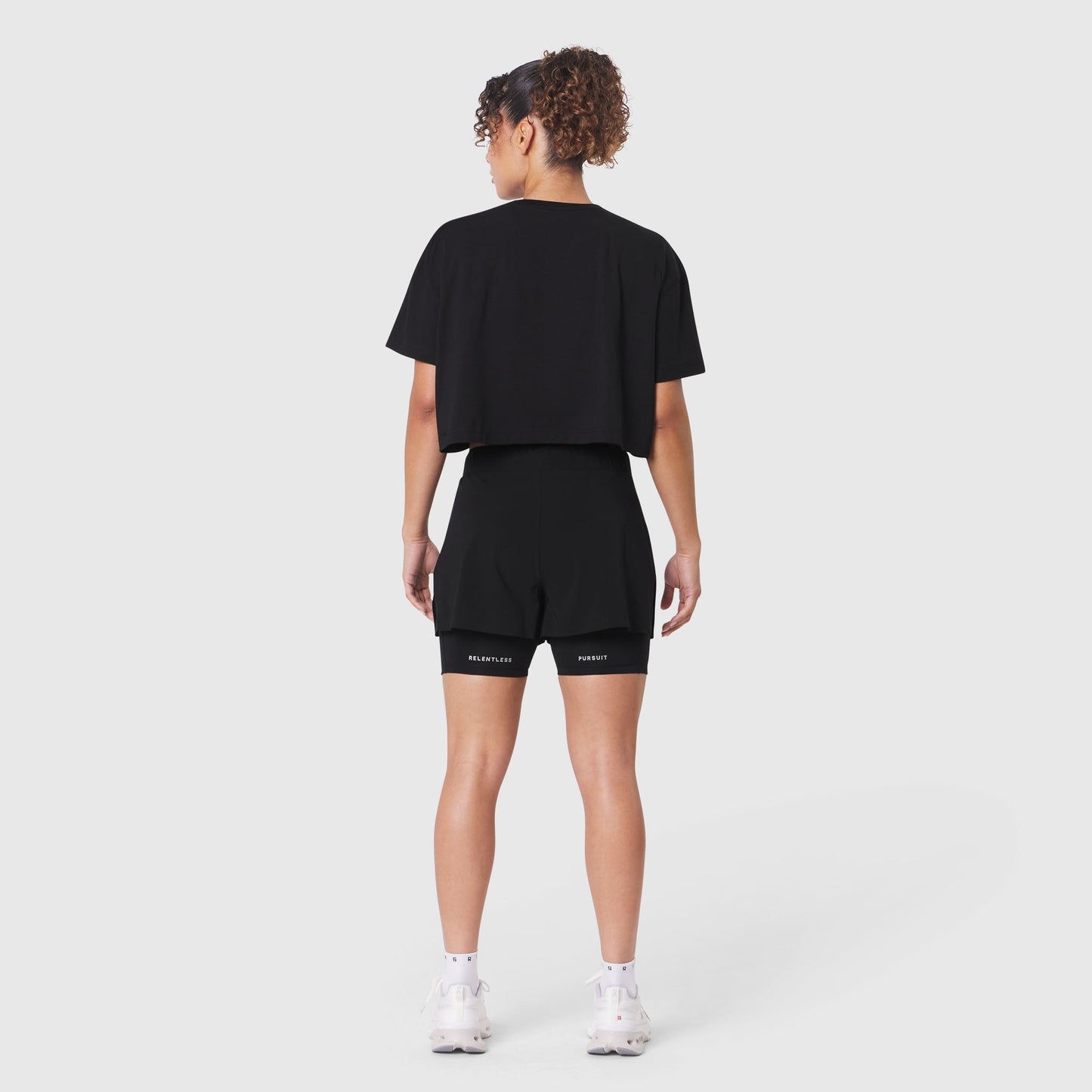 W082. SUPIMA® Ice-Skin™ Reversible Crop Tee Black/Black | ASRV Discount