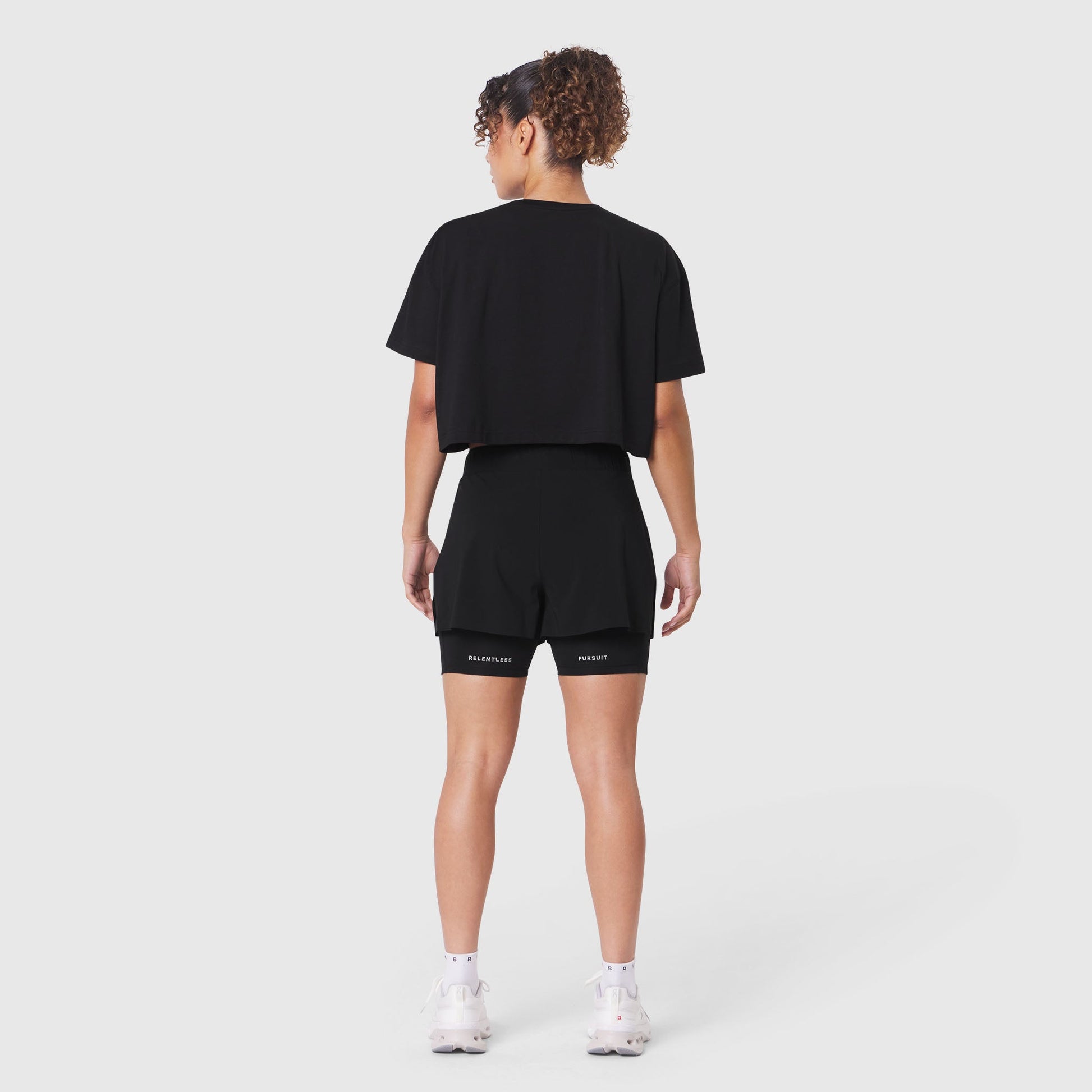 W082. SUPIMA® Ice-Skin™ Reversible Crop Tee Black/Black | ASRV Discount