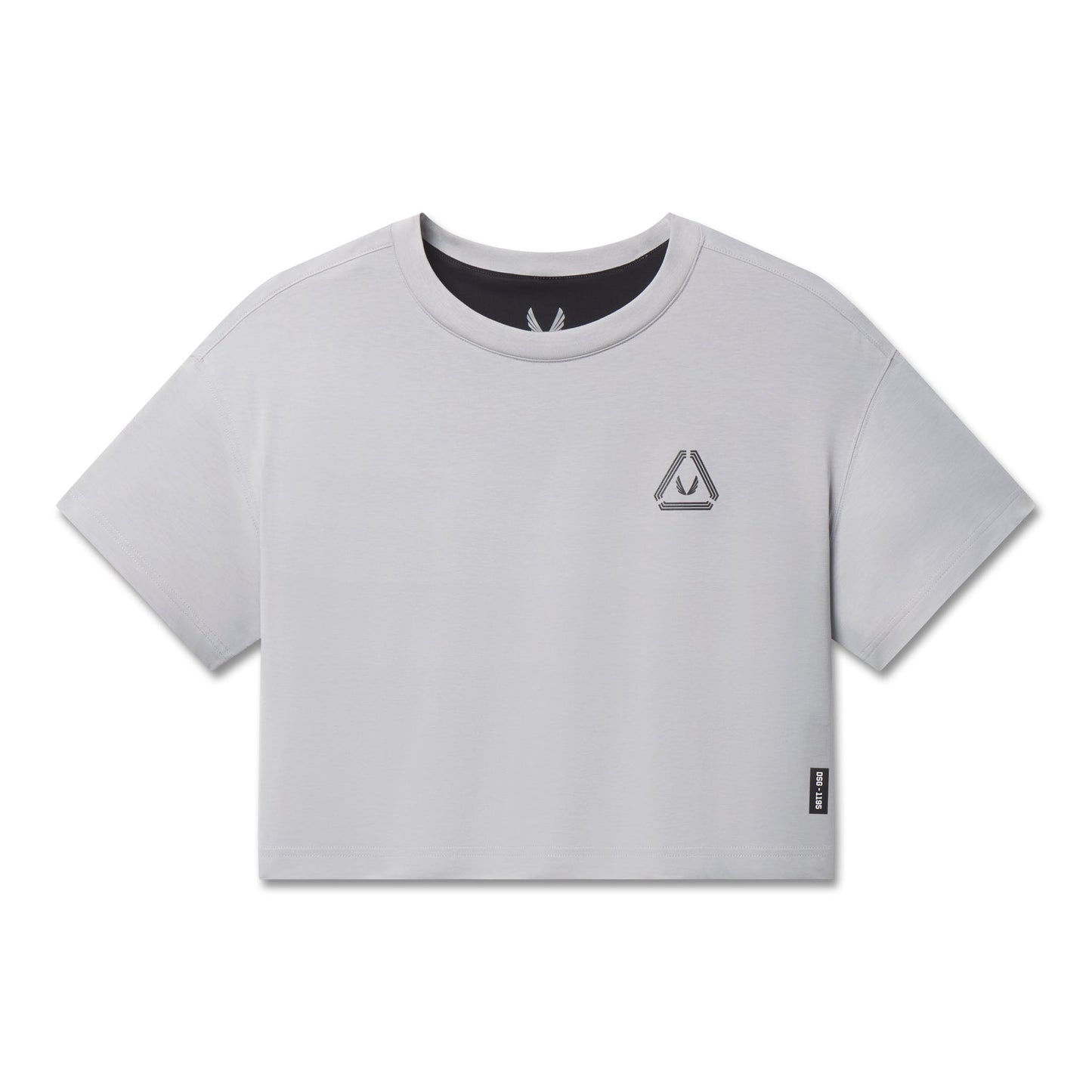 W082. SUPIMA® Ice-Skin™ Reversible Crop Tee Slate Grey/Black | ASRV US