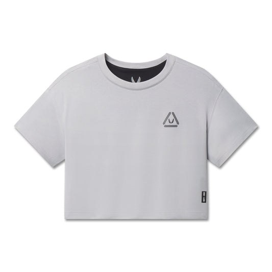 W082. SUPIMA® Ice-Skin™ Reversible Crop Tee Slate Grey/Black | ASRV US