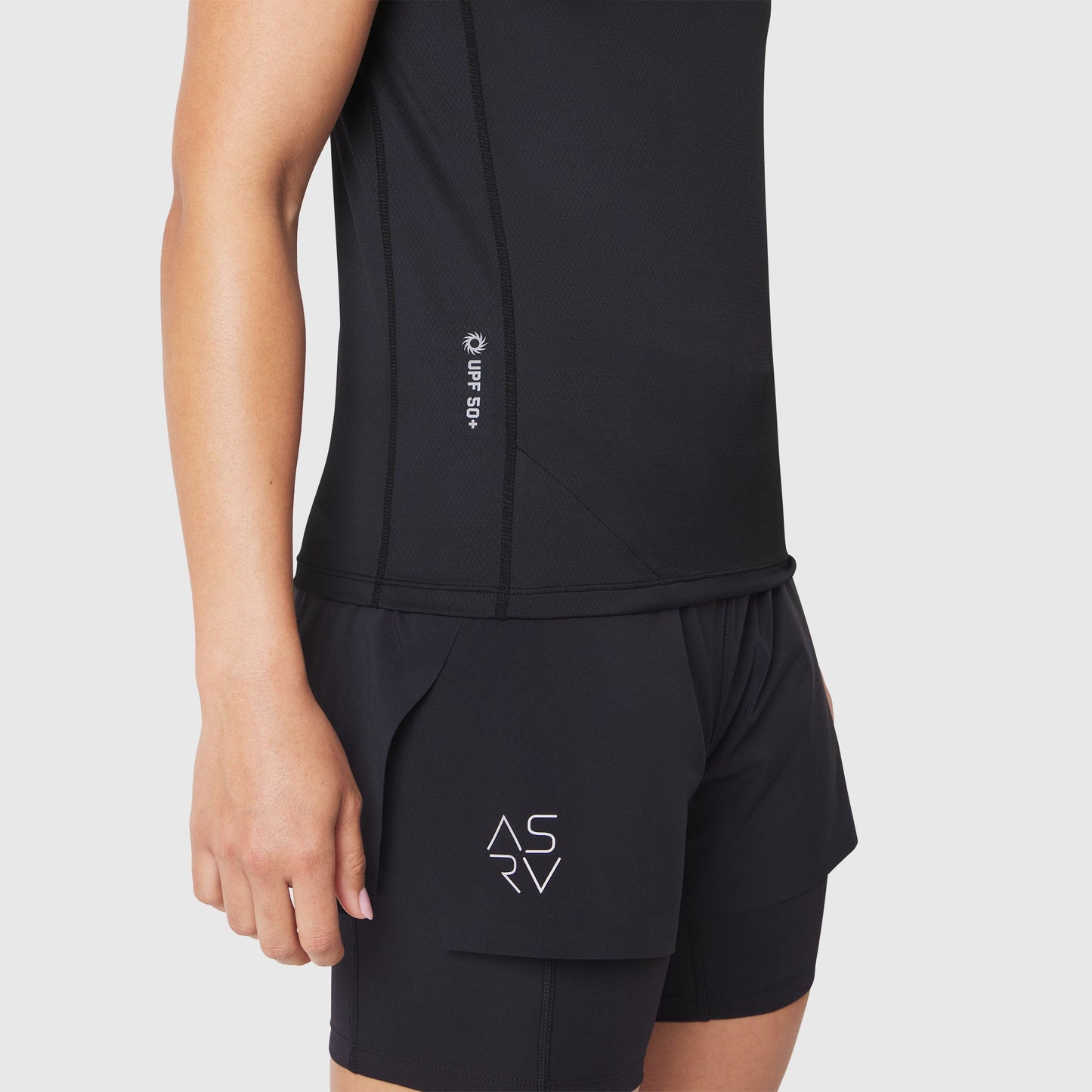 W086. AEROSILVER® UPF50+ Run Tee Black | ASRV discount