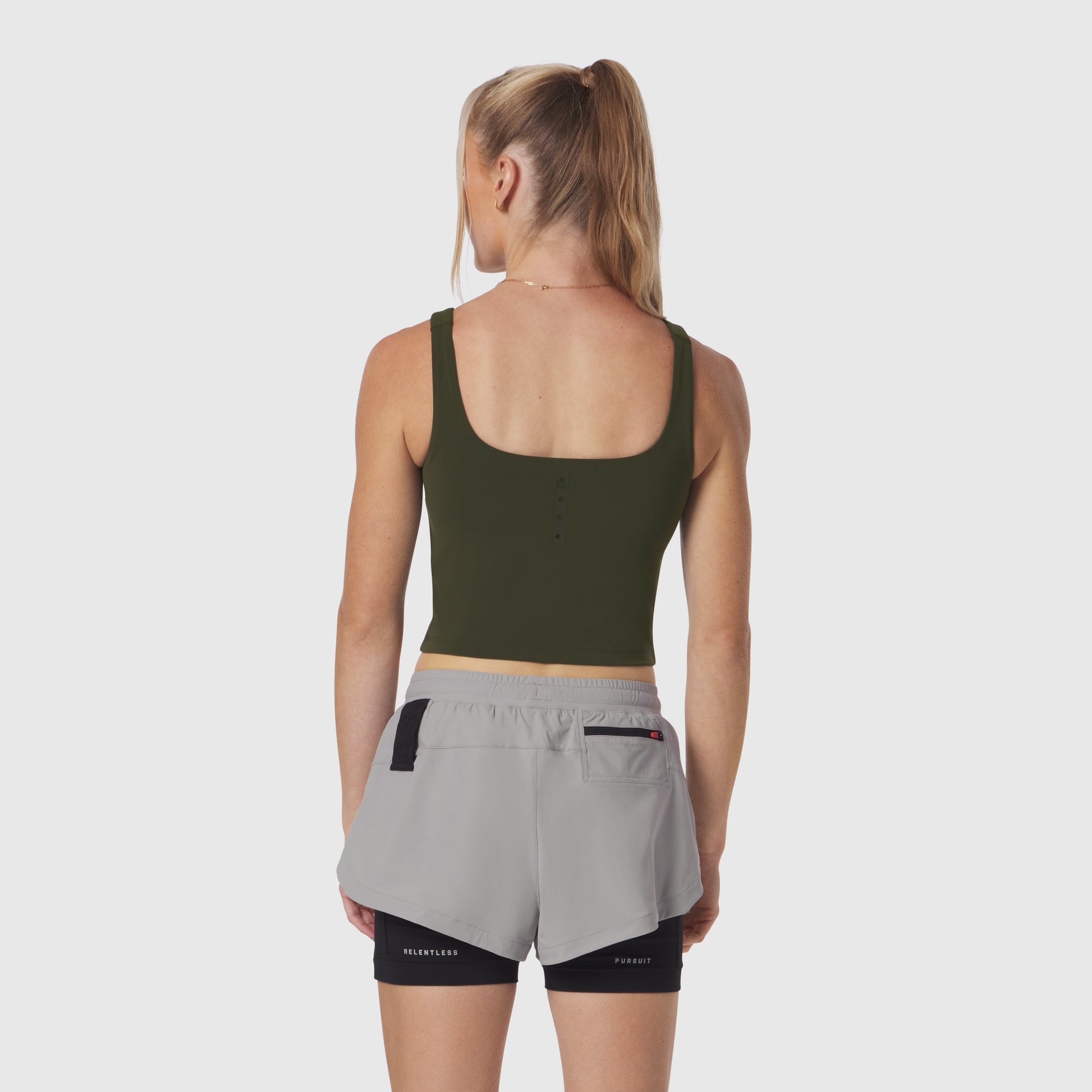 W022. LYCRA® 2-in-1 Tank Top Olive | ASRV on sale