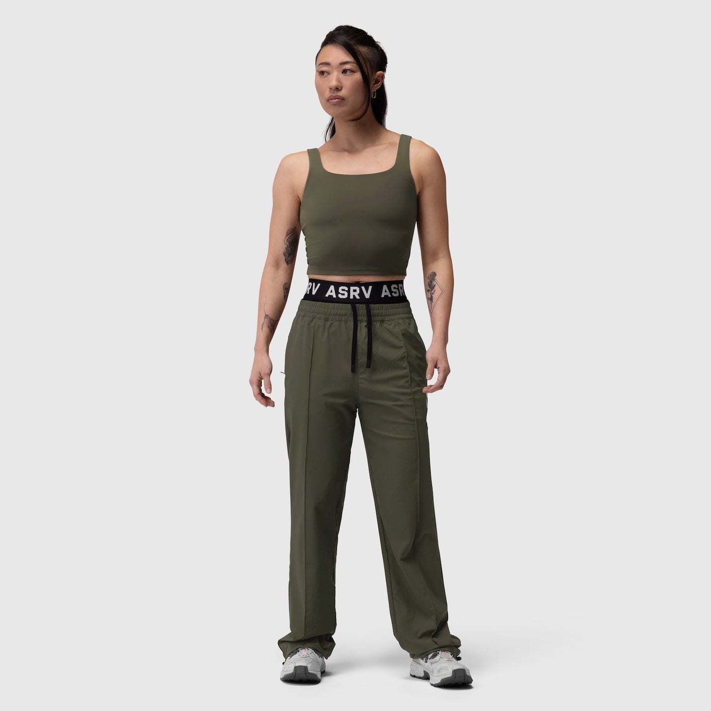 W022. LYCRA® 2-in-1 Tank Top Olive | ASRV on sale