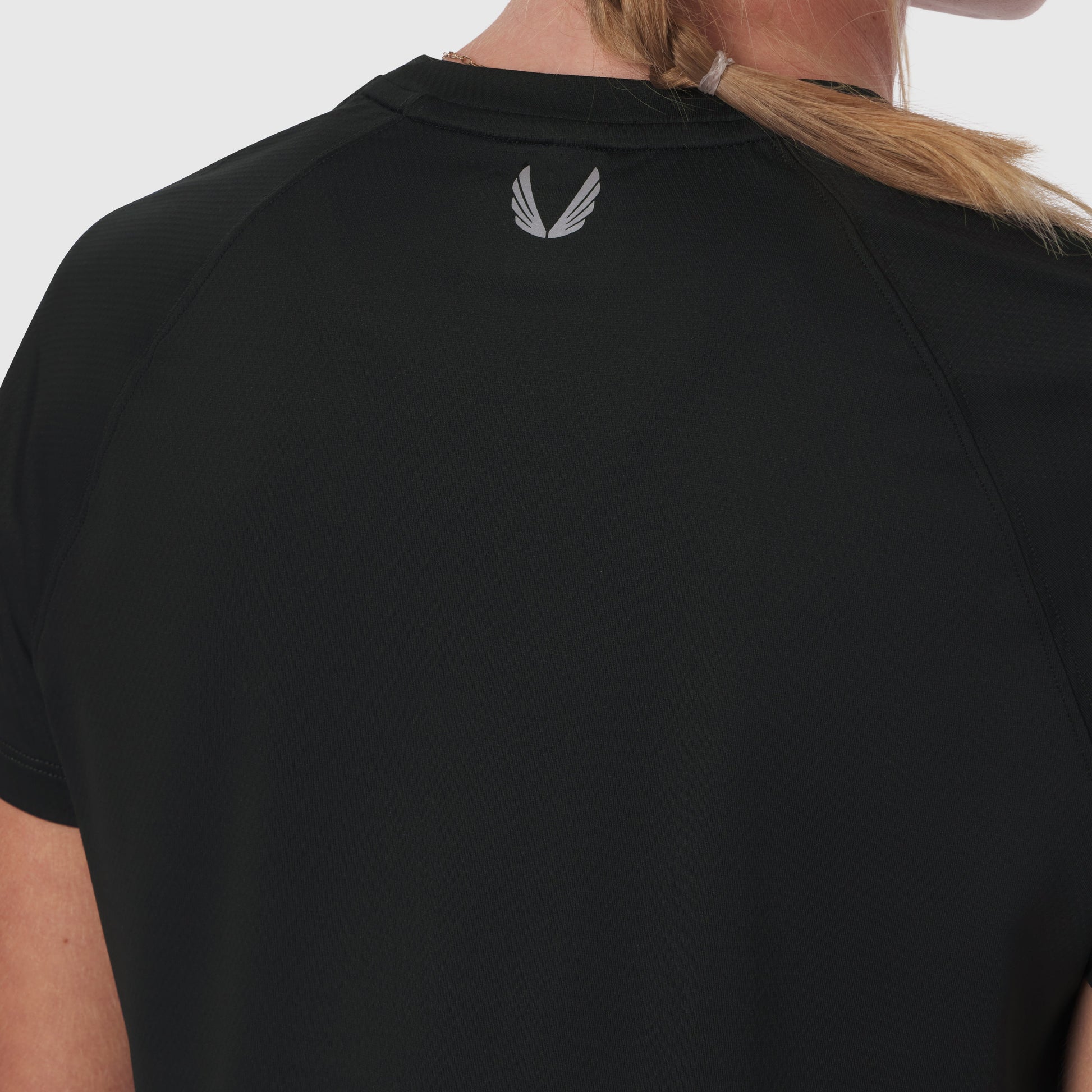 W018. AeroSilver® Cropped Tee Black | ASRV for sale