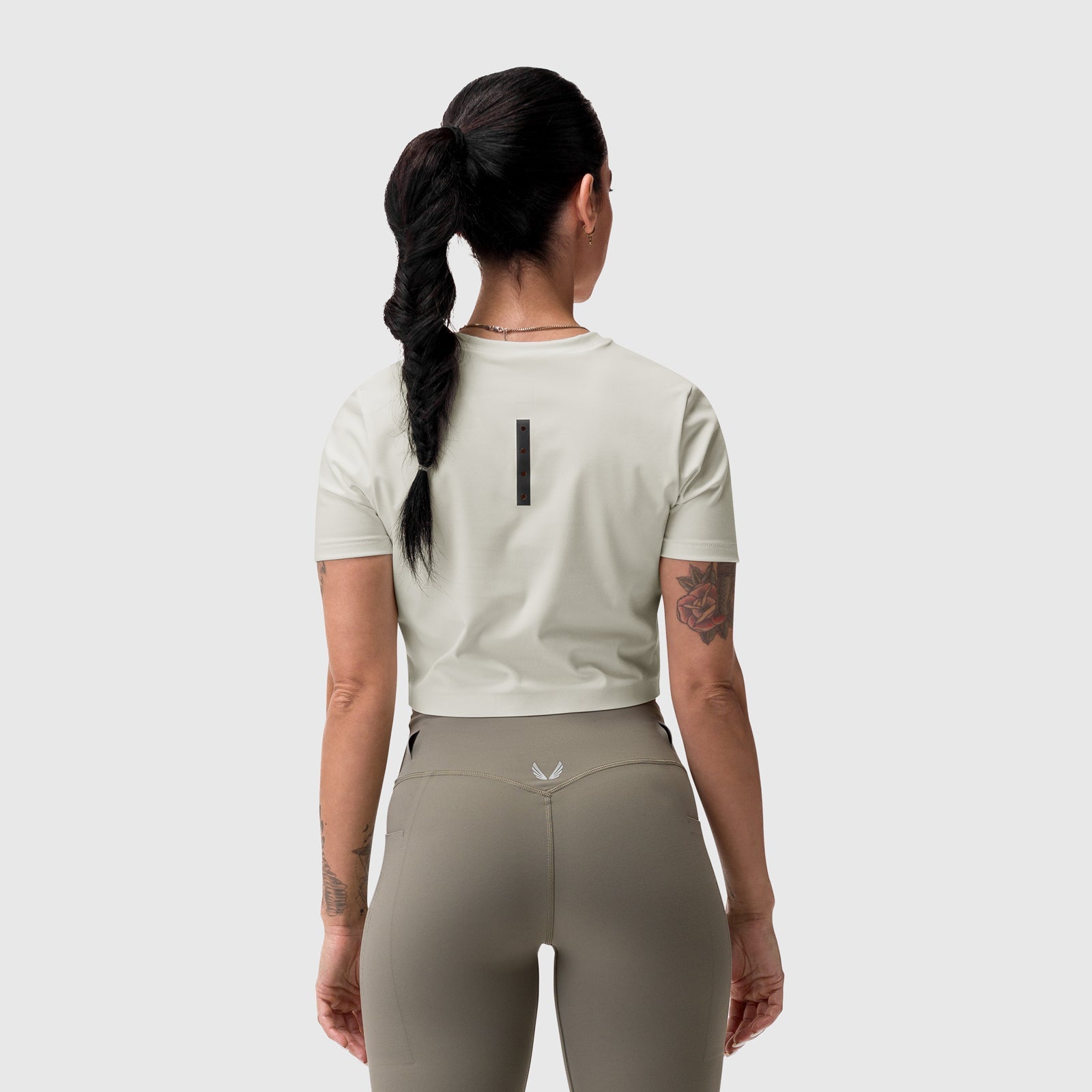 W019. LYCRA® Cropped Tee Ivory Cream | ASRV US