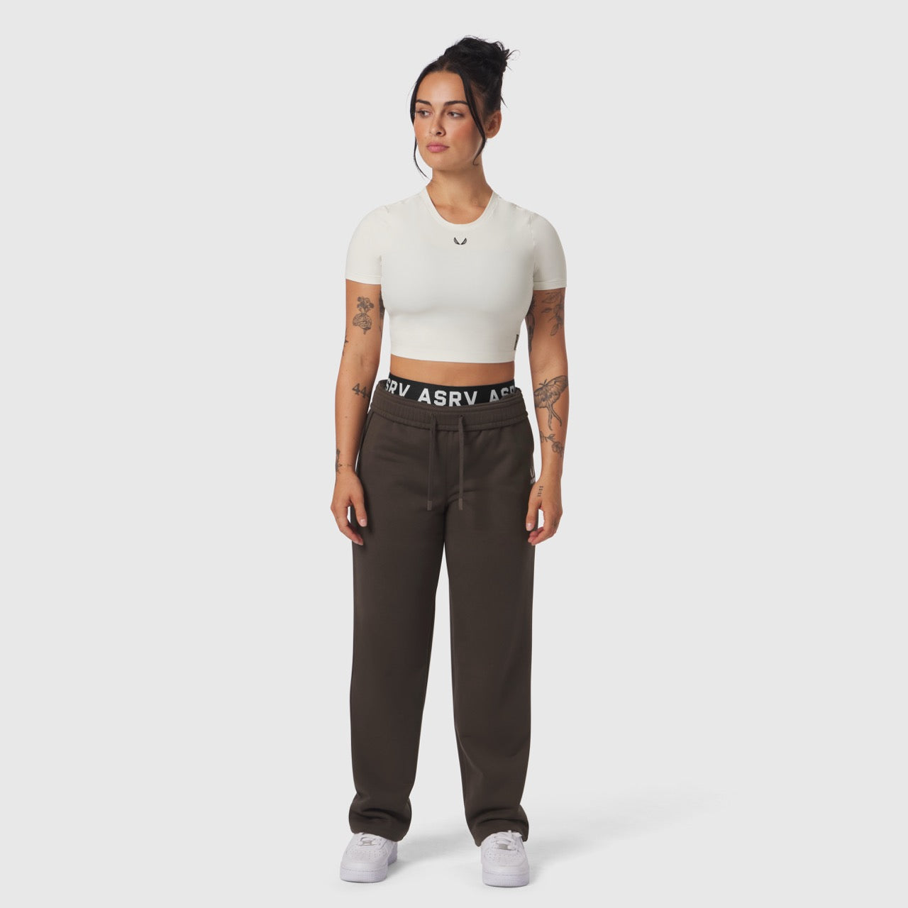 W019. LYCRA® Cropped Tee Ivory Cream | ASRV US