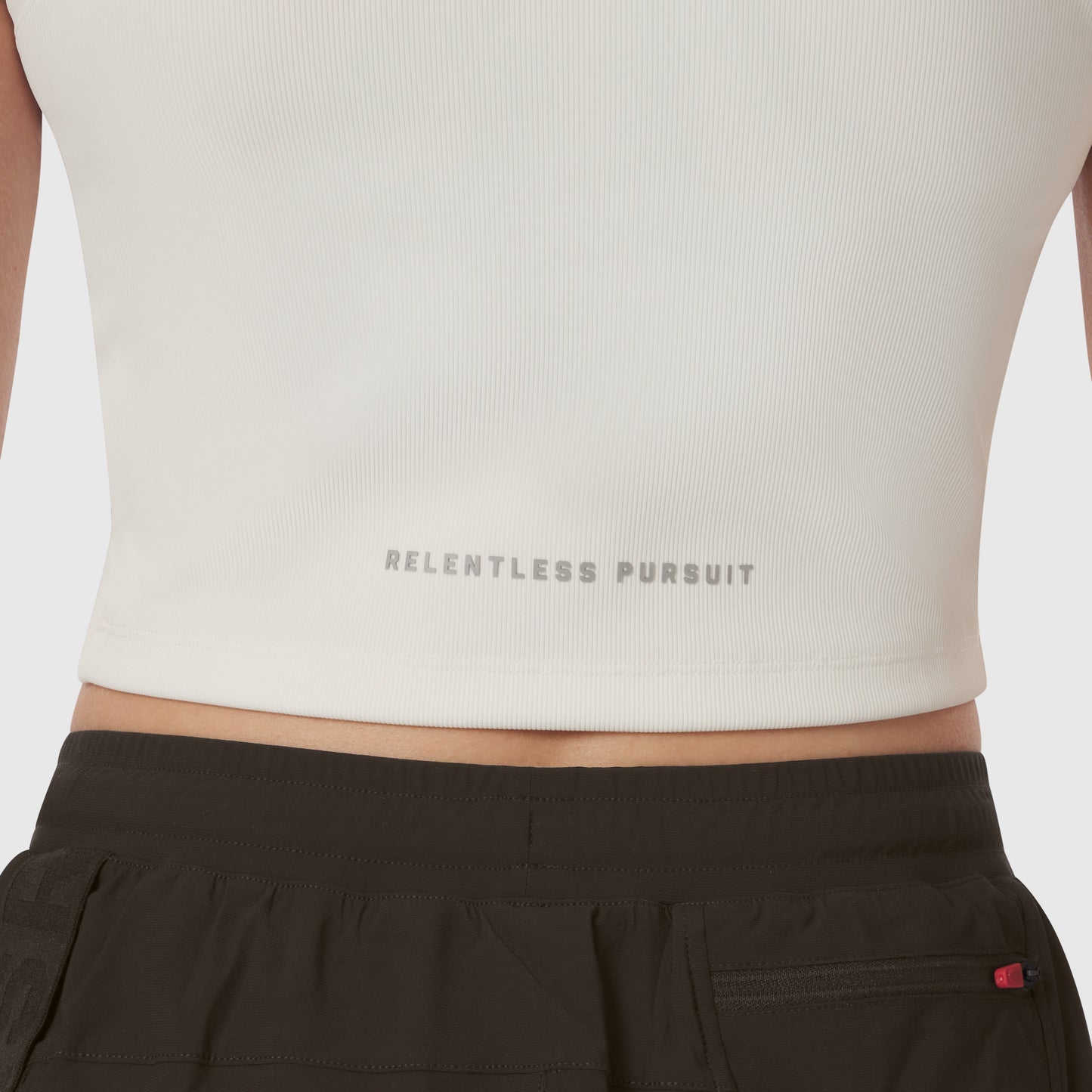 W023. LYCRA® Ribbed Mockneck Tank Ivory Cream | ASRV Online