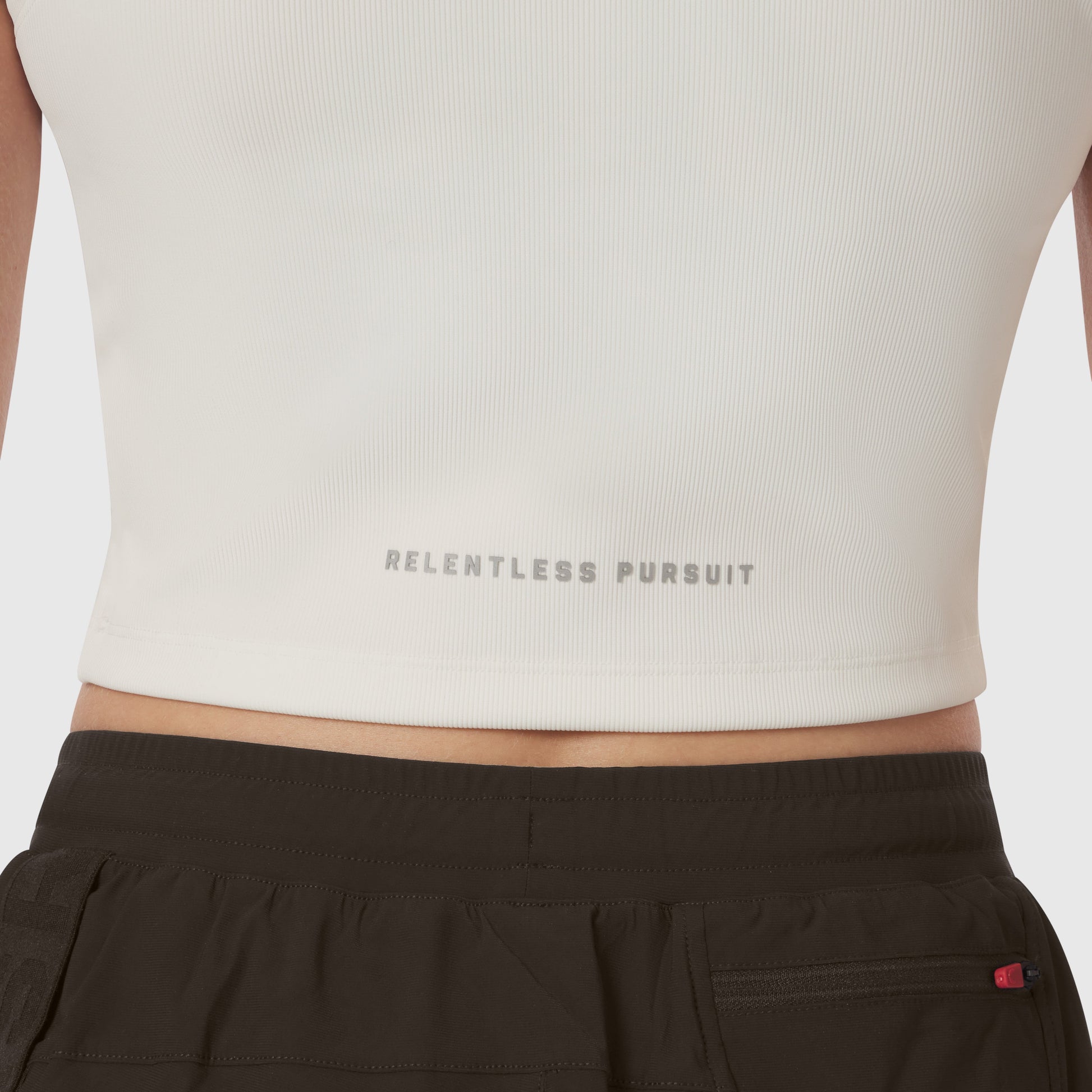 W023. LYCRA® Ribbed Mockneck Tank Ivory Cream | ASRV Online
