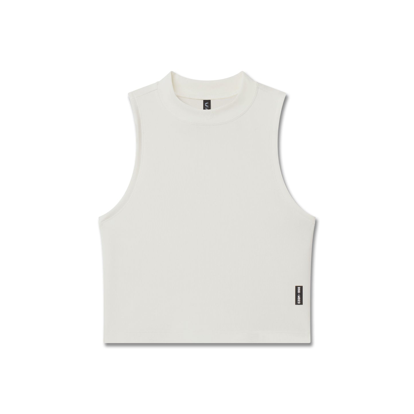 W023. LYCRA® Ribbed Mockneck Tank Ivory Cream | ASRV Online