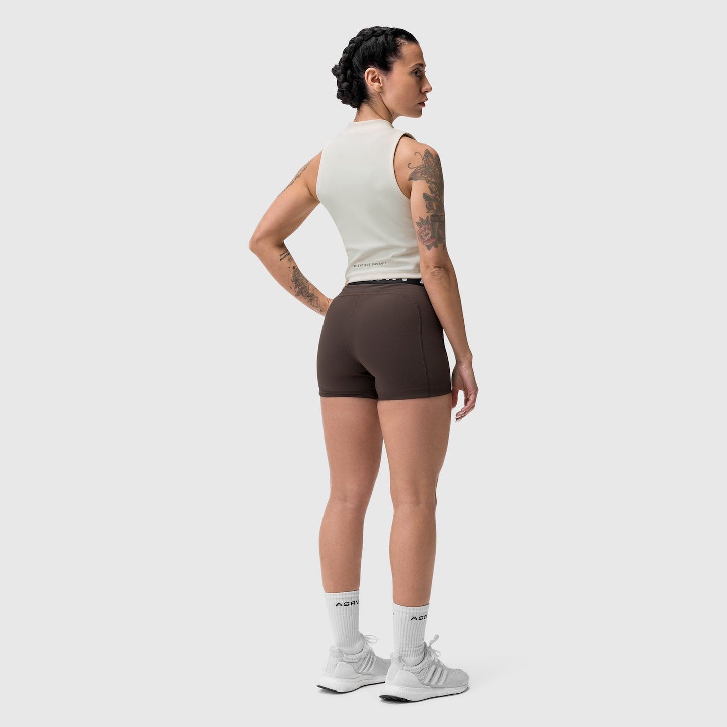 W023. LYCRA® Ribbed Mockneck Tank Ivory Cream | ASRV Online