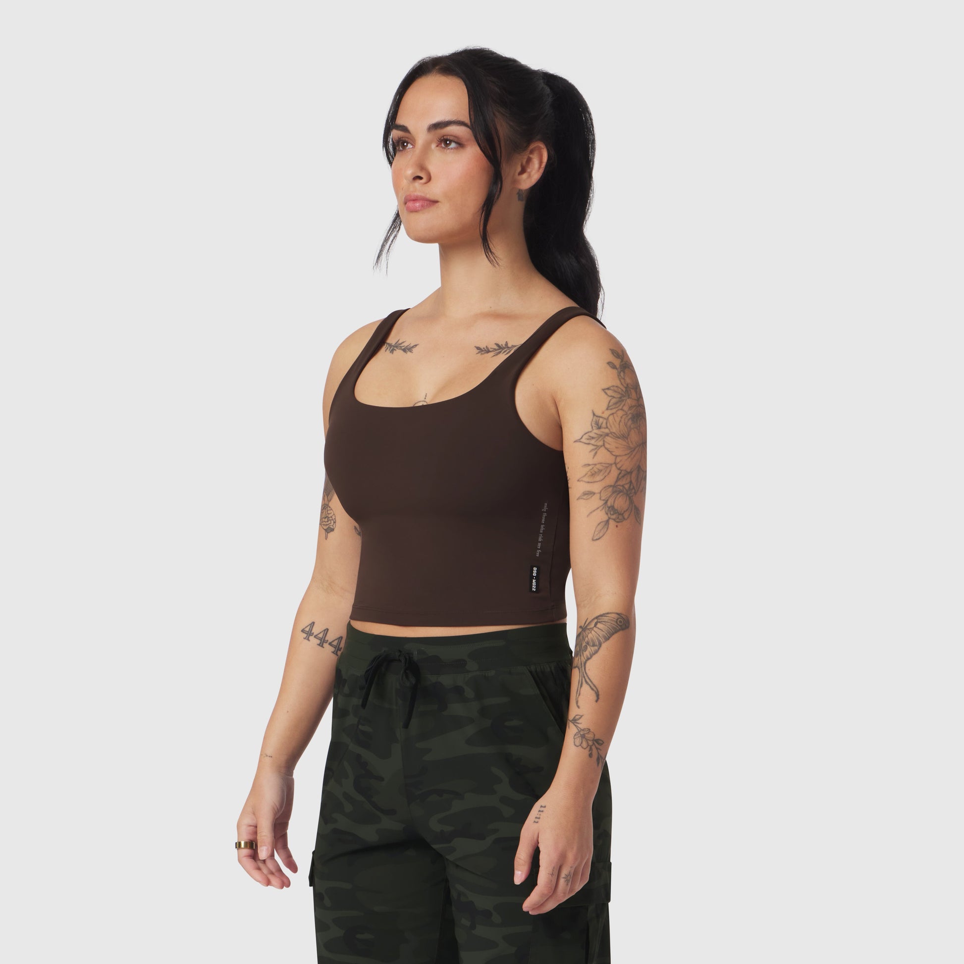 W022. LYCRA® 2-in-1 Tank Top Dark Earth | ASRV Discount
