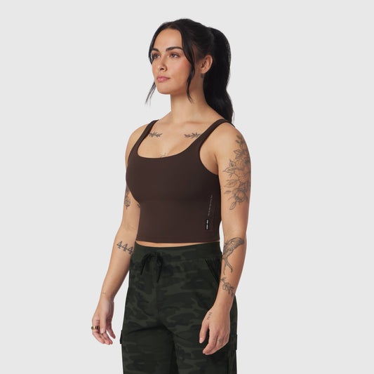 W022. LYCRA® 2-in-1 Tank Top Dark Earth | ASRV Discount