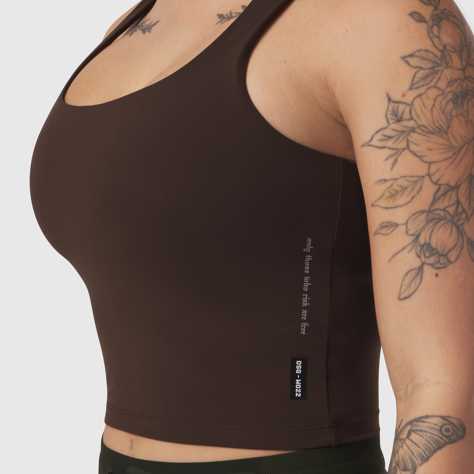 W022. LYCRA® 2-in-1 Tank Top Dark Earth | ASRV Discount