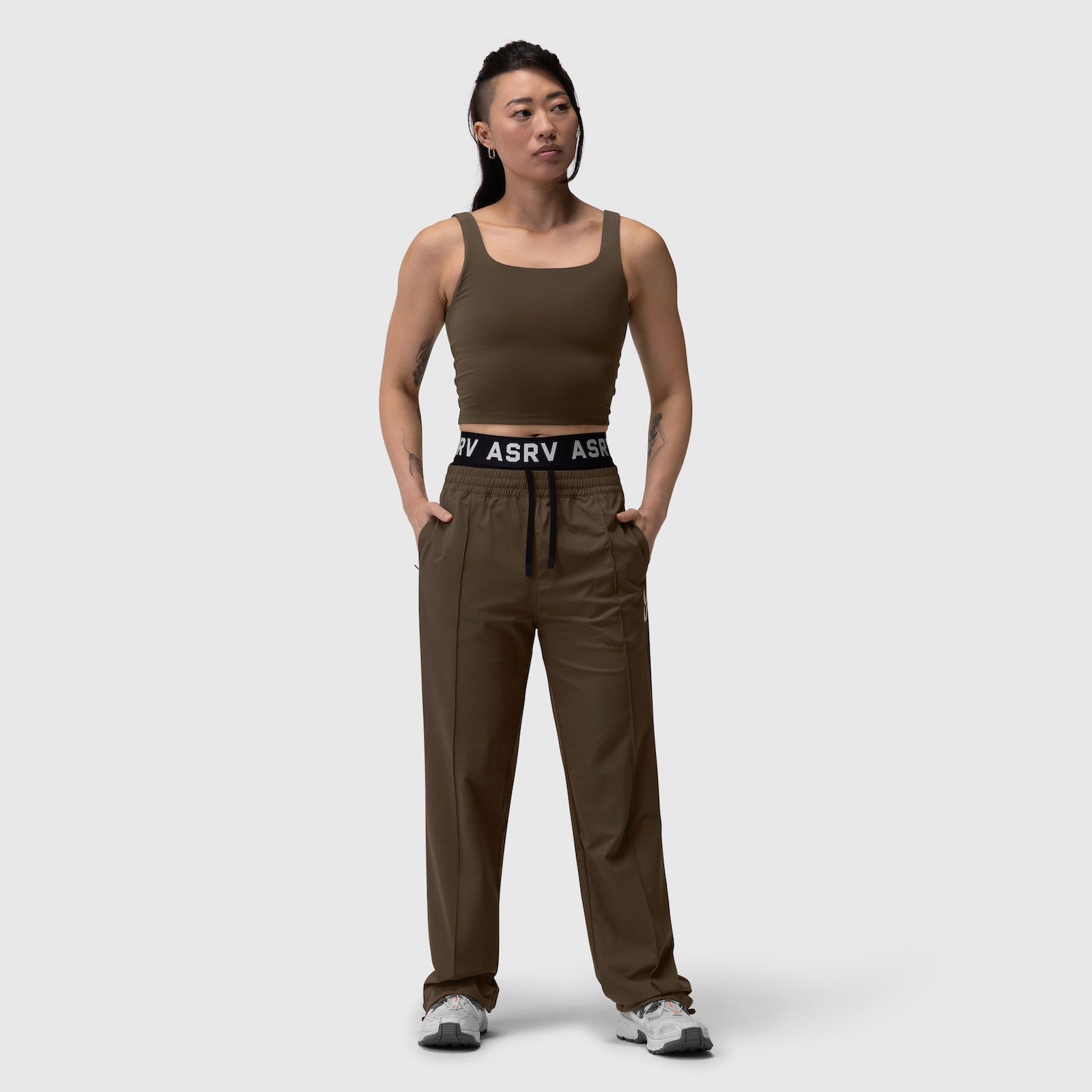 W022. LYCRA® 2-in-1 Tank Top Dark Earth | ASRV Discount