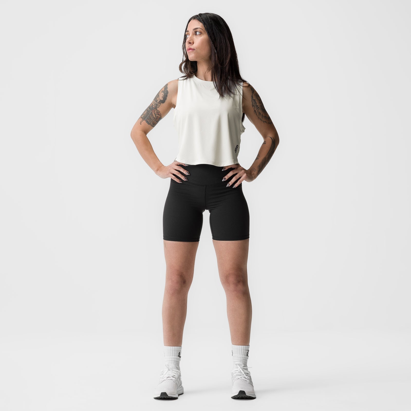 ASRV x Equinox AeroSilver® Cropped Training Tank Ivory Cream | ASRV for sale
