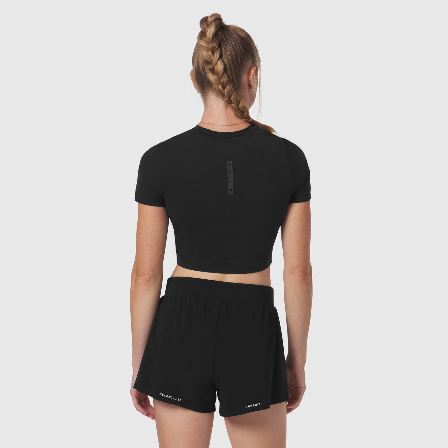W019. LYCRA® Cropped Tee Black | ASRV discount