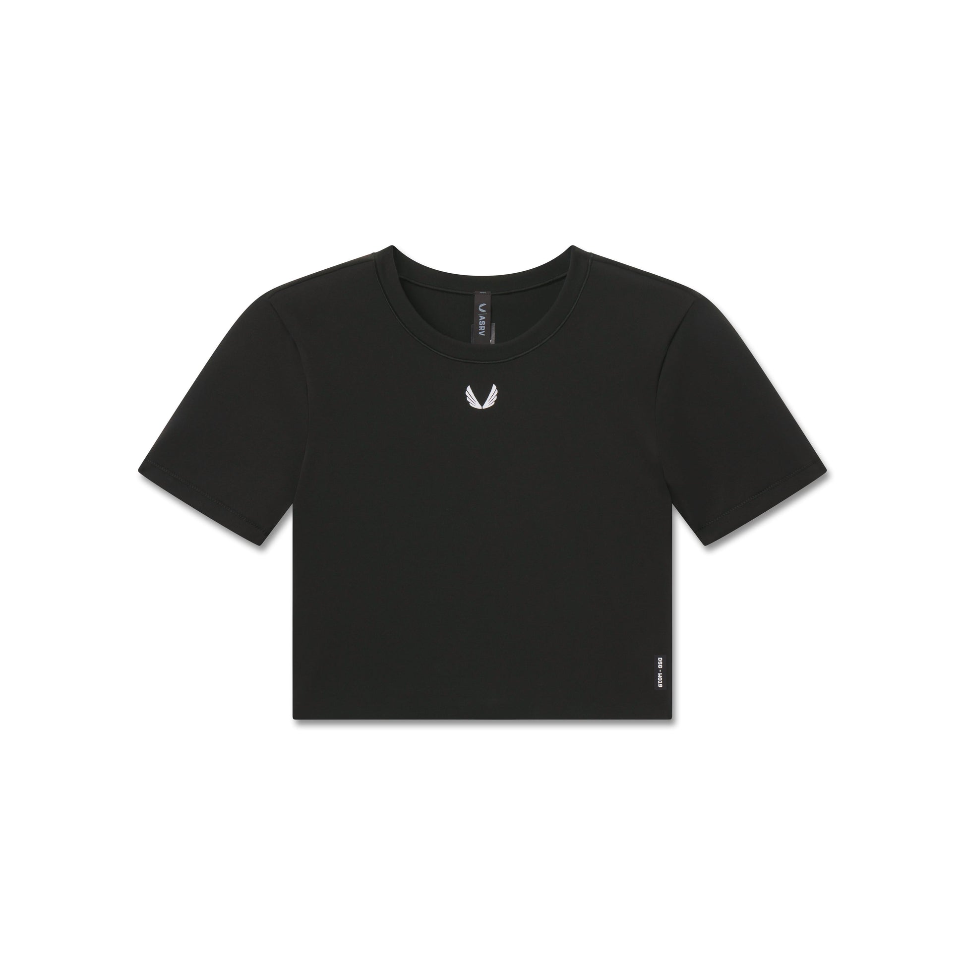 W019. LYCRA® Cropped Tee Black | ASRV discount