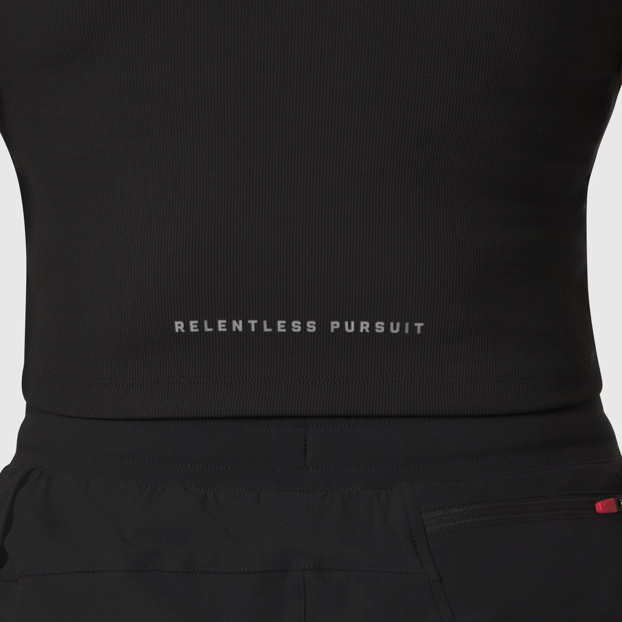 W023. LYCRA® Ribbed Mockneck Tank Black | ASRV Online