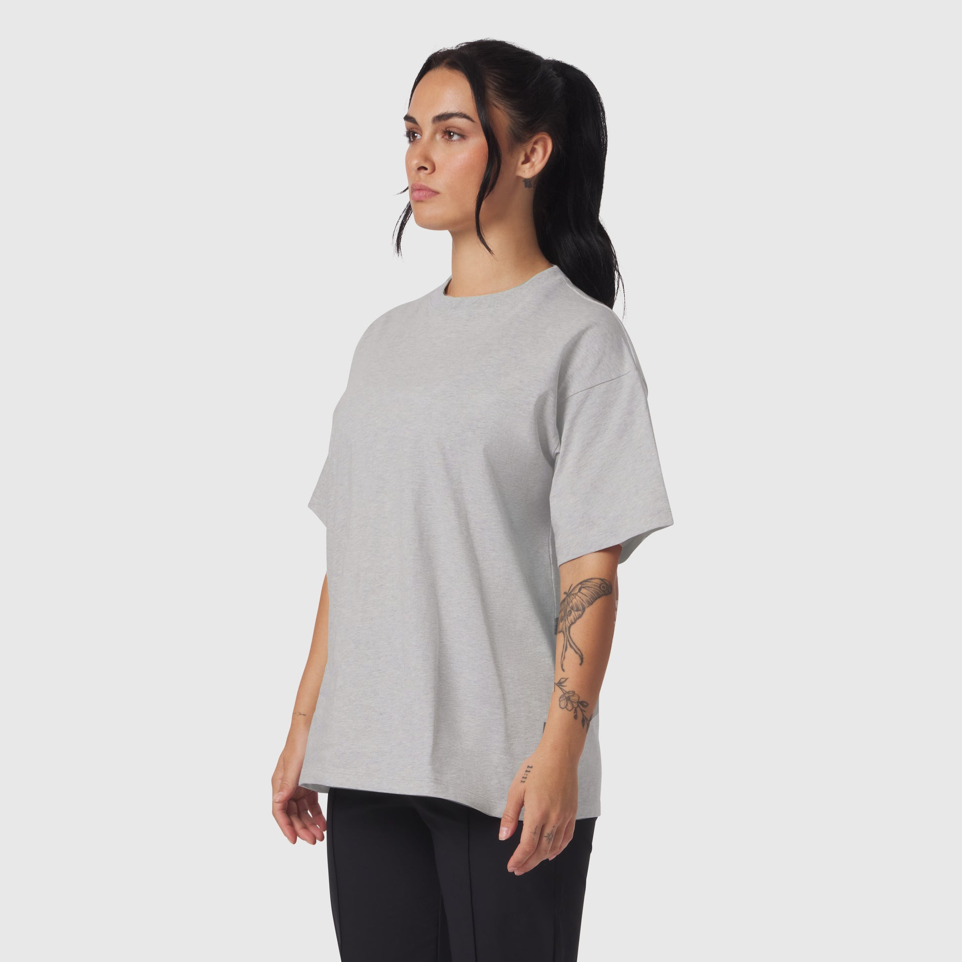 1102. Distressed Relaxed Tee Heather Grey | ASRV US