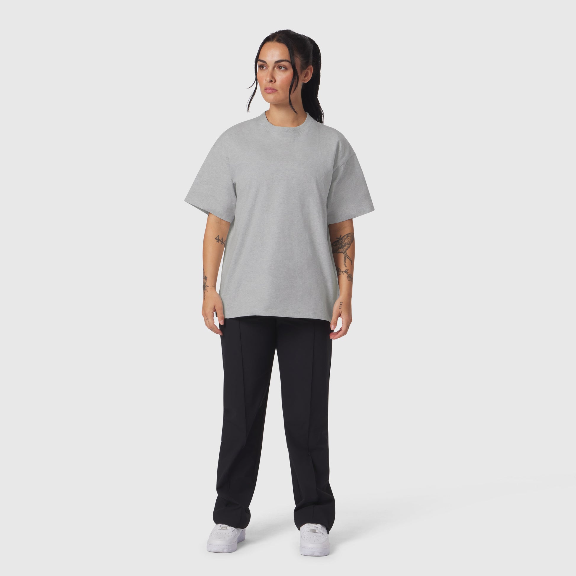 1102. Distressed Relaxed Tee Heather Grey | ASRV US
