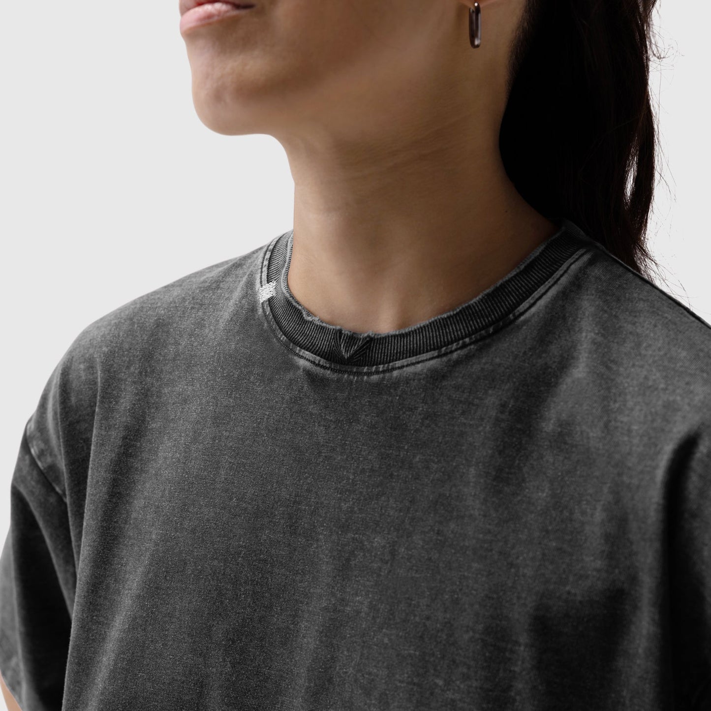 1102. Distressed Relaxed Tee Black | ASRV sale