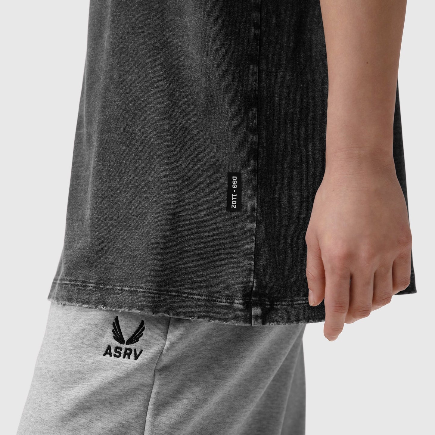 1102. Distressed Relaxed Tee Black | ASRV sale