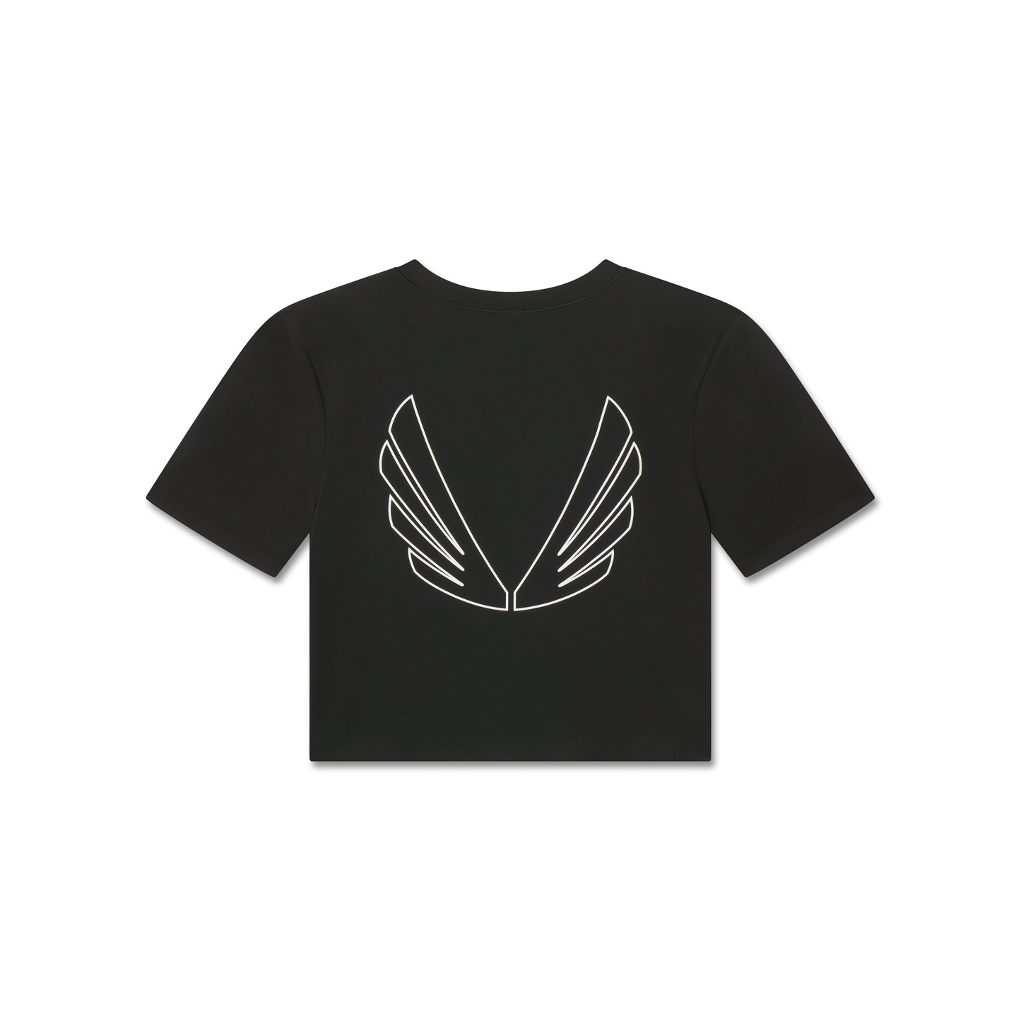 W019. LYCRA® Cropped Tee Black "Big Wings" | ASRV on sale