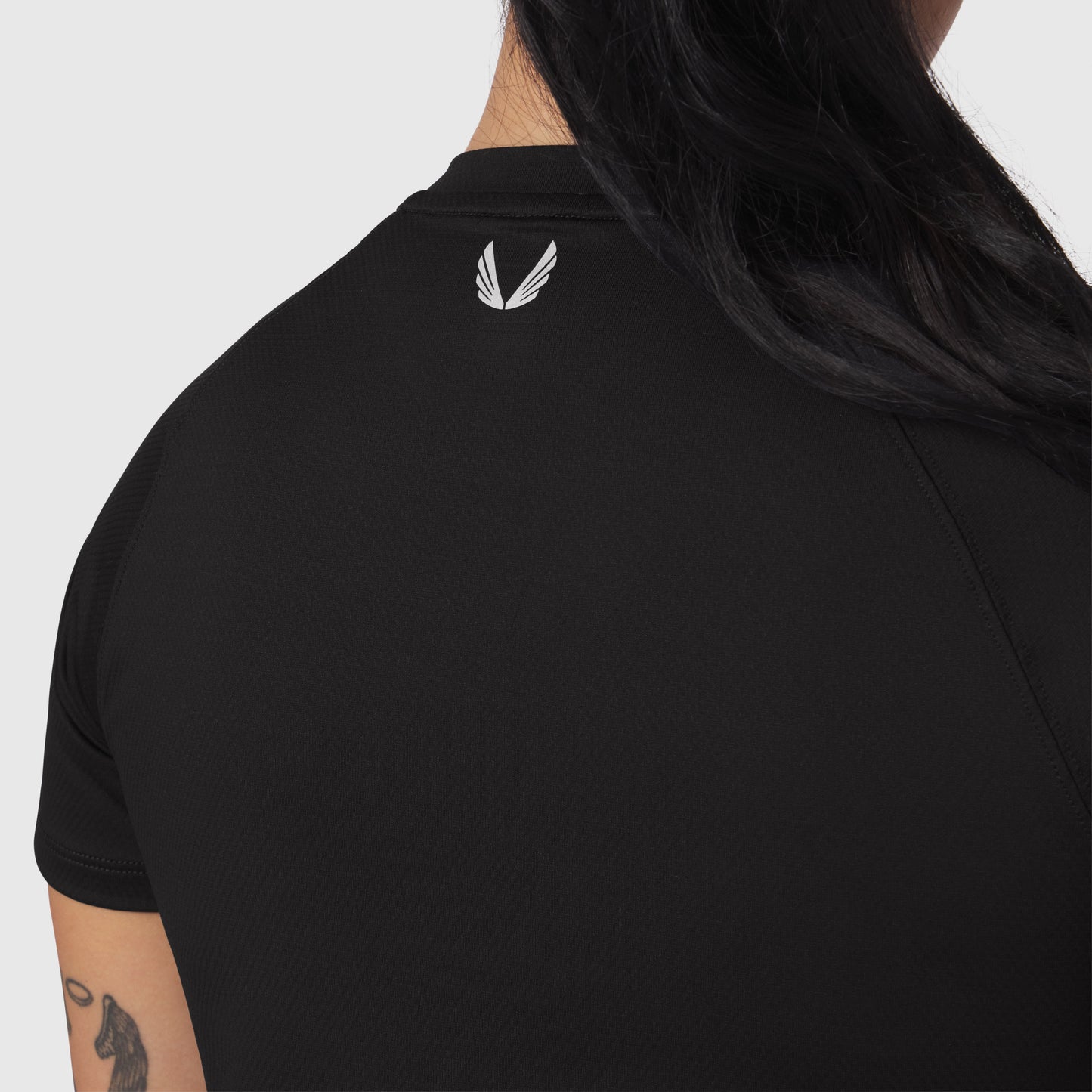 W018. AeroSilver® Cropped Tee Black "ASRV" | ASRV for sale