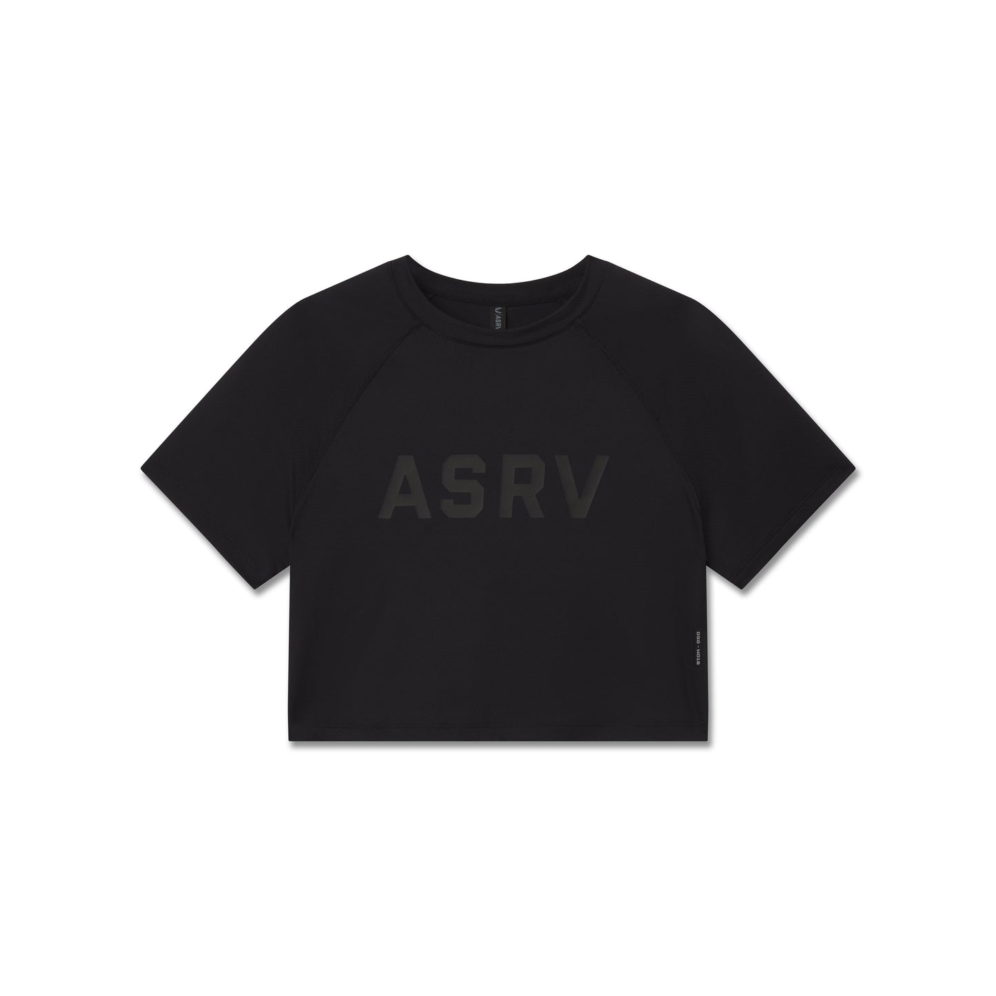 W018. AeroSilver® Cropped Tee Black "ASRV" | ASRV for sale