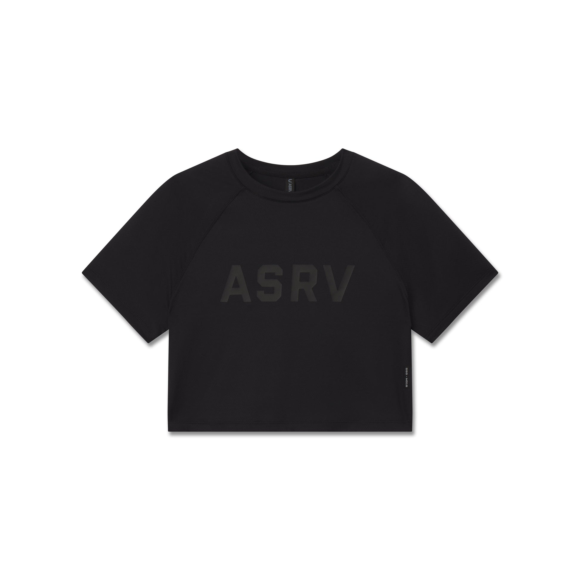 W018. AeroSilver® Cropped Tee Black "ASRV" | ASRV for sale