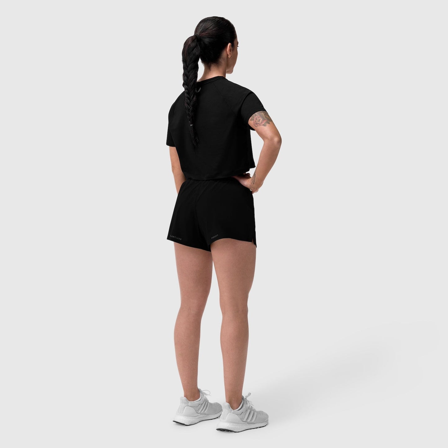 W018. AeroSilver® Cropped Tee Black "ASRV" | ASRV for sale