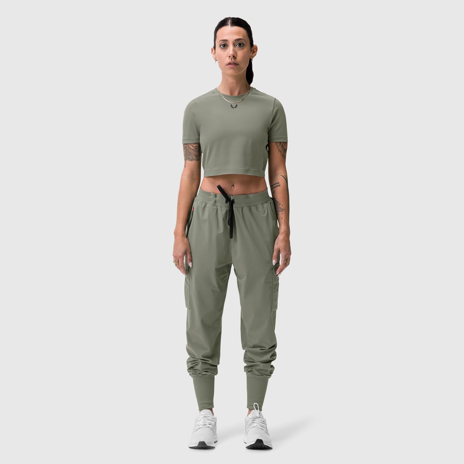 W019. LYCRA® Cropped Tee Sage | ASRV Online