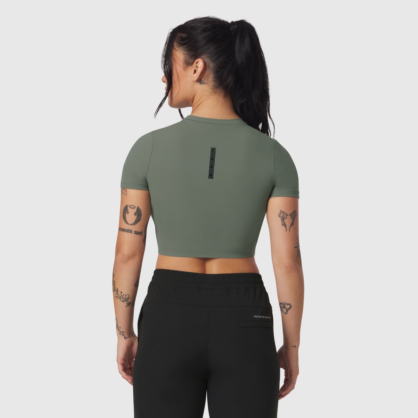 W019. LYCRA® Cropped Tee Sage | ASRV Online