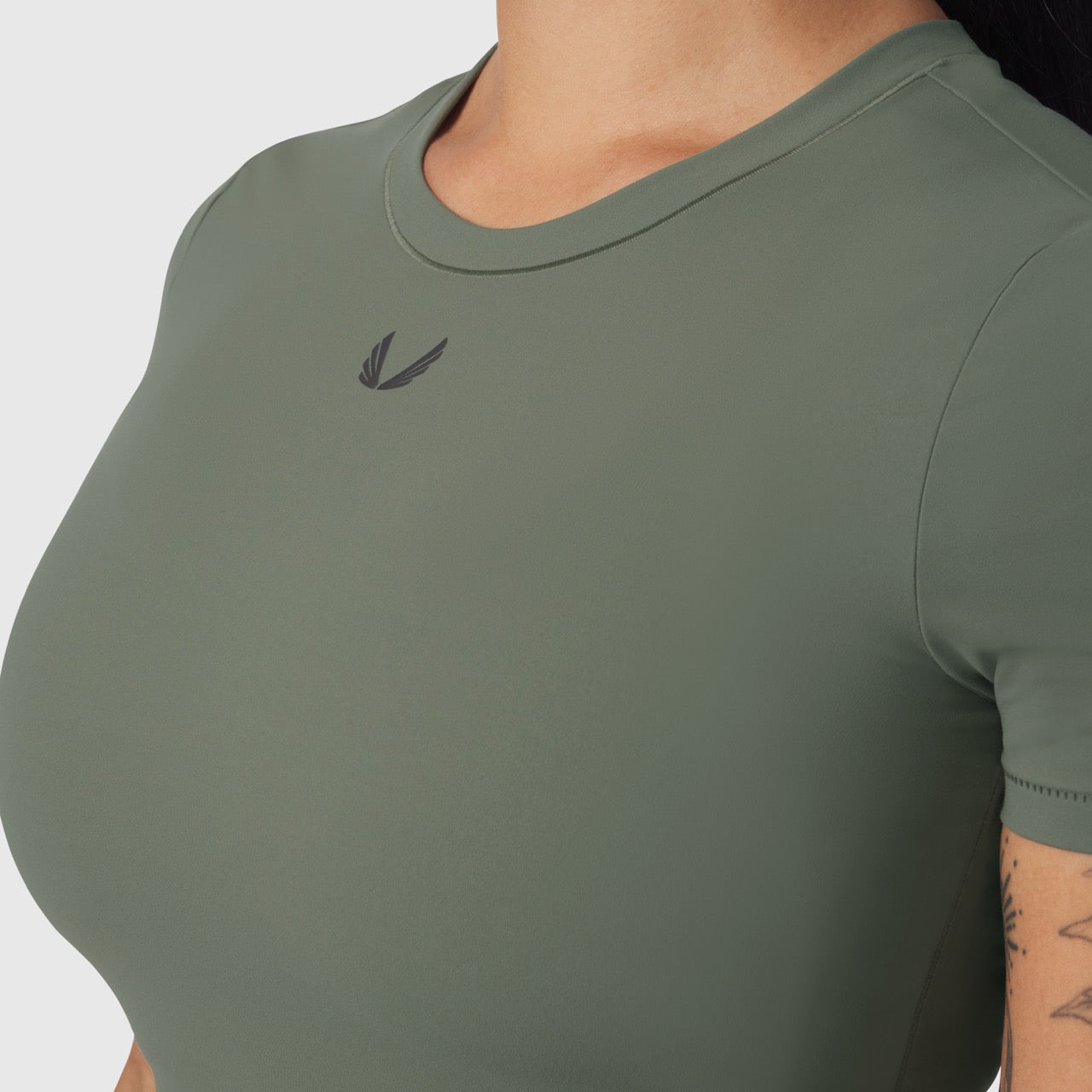 W019. LYCRA® Cropped Tee Sage | ASRV Online