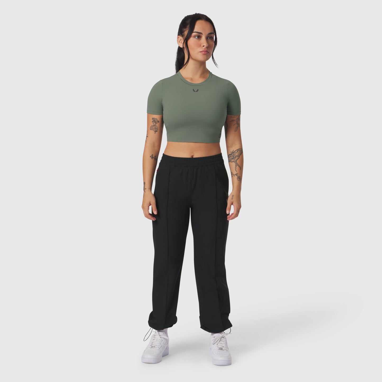 W019. LYCRA® Cropped Tee Sage | ASRV Online
