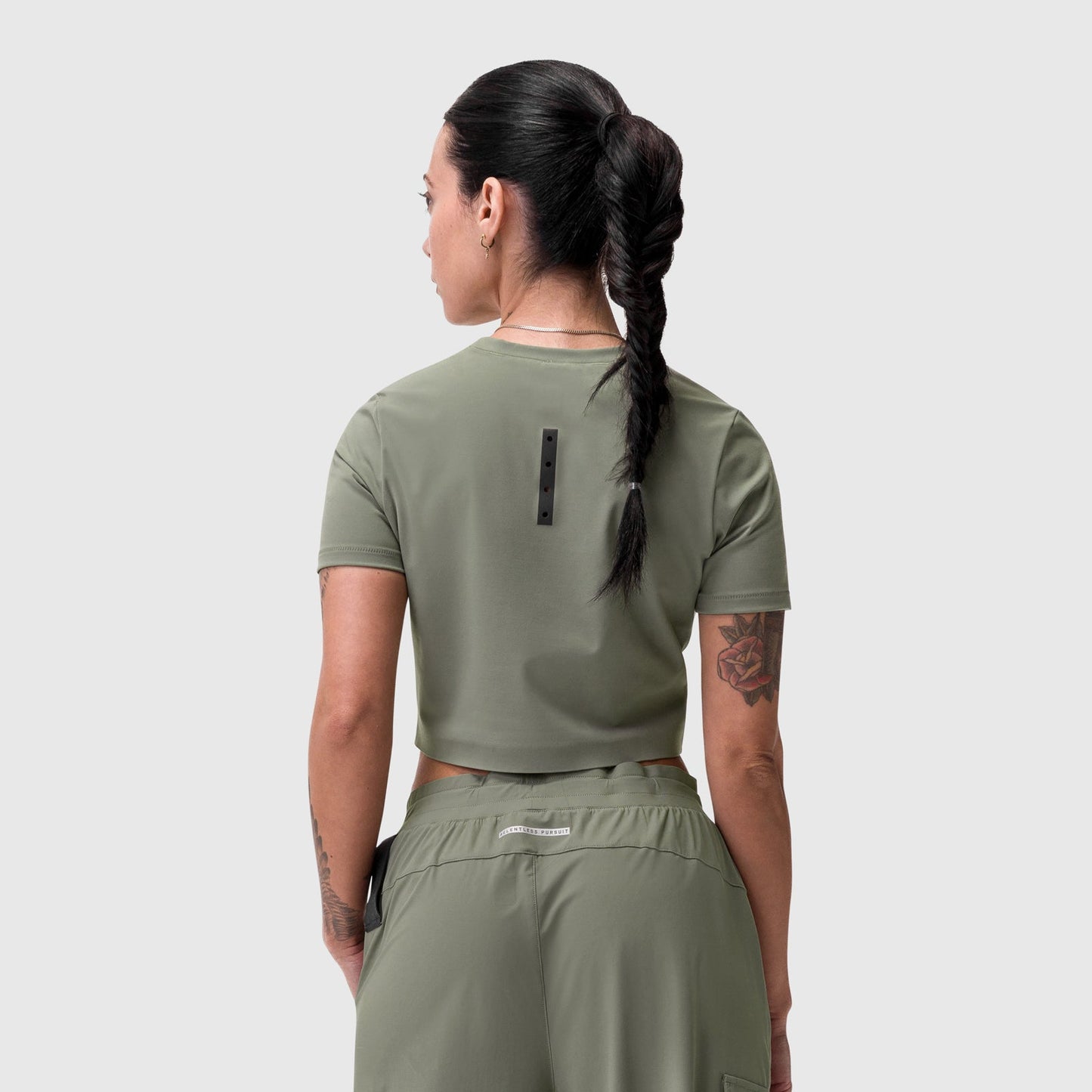 W019. LYCRA® Cropped Tee Sage | ASRV Online