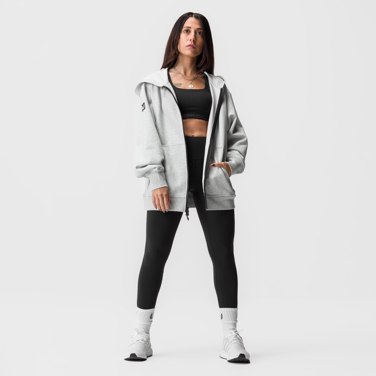 ASRV x Equinox Sorona® French-Terry Oversized Zip Hoodie Heather Gre | ASRV on sale