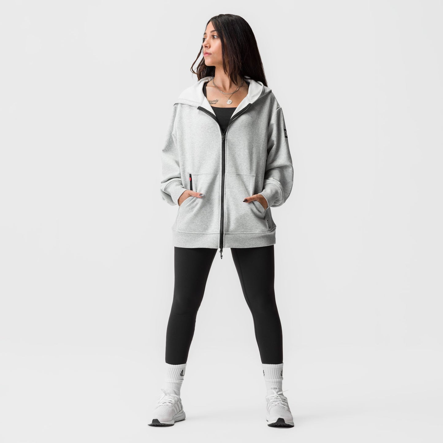 ASRV x Equinox Sorona® French-Terry Oversized Zip Hoodie Heather Gre | ASRV on sale