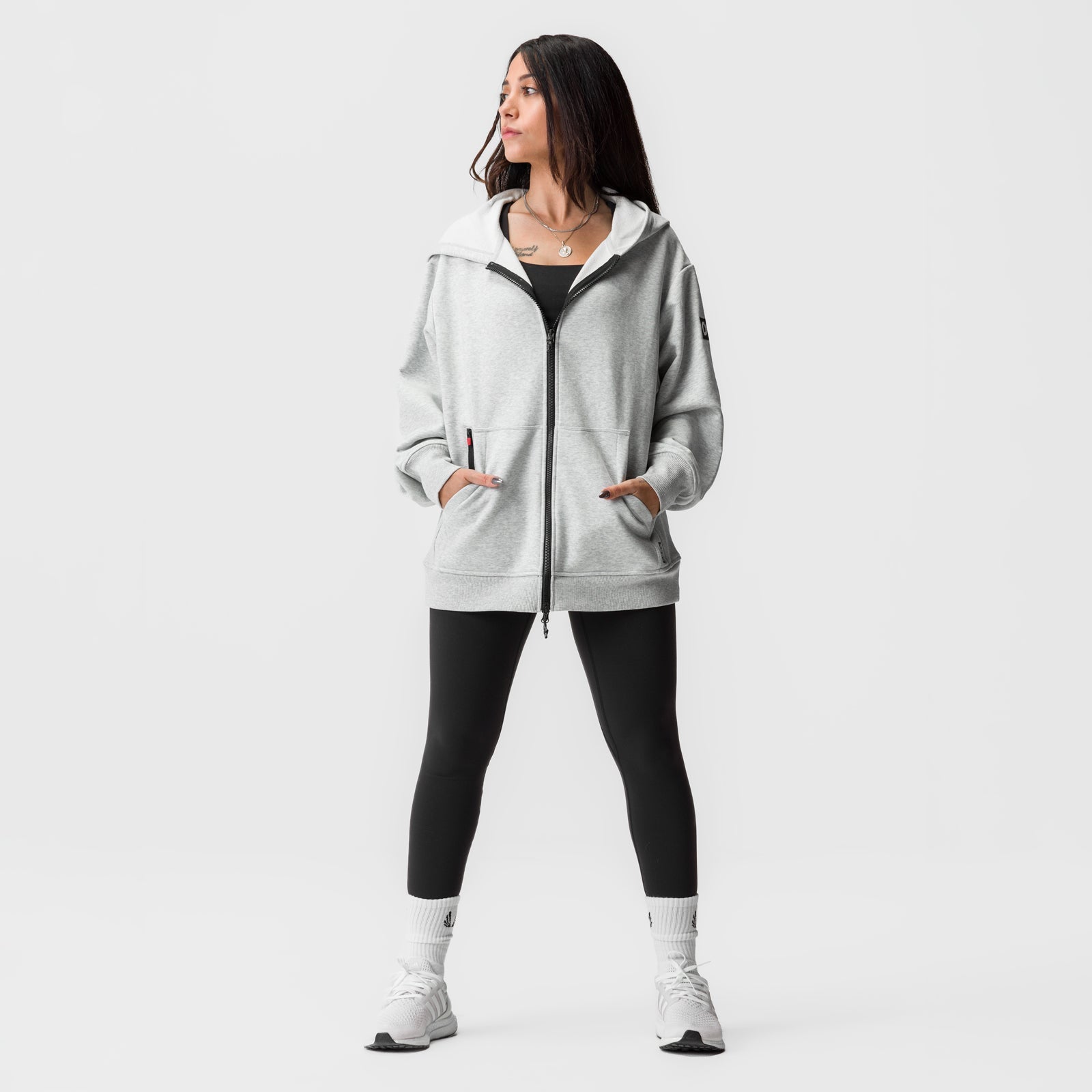 ASRV x Equinox Sorona® French-Terry Oversized Zip Hoodie Heather Gre | ASRV on sale