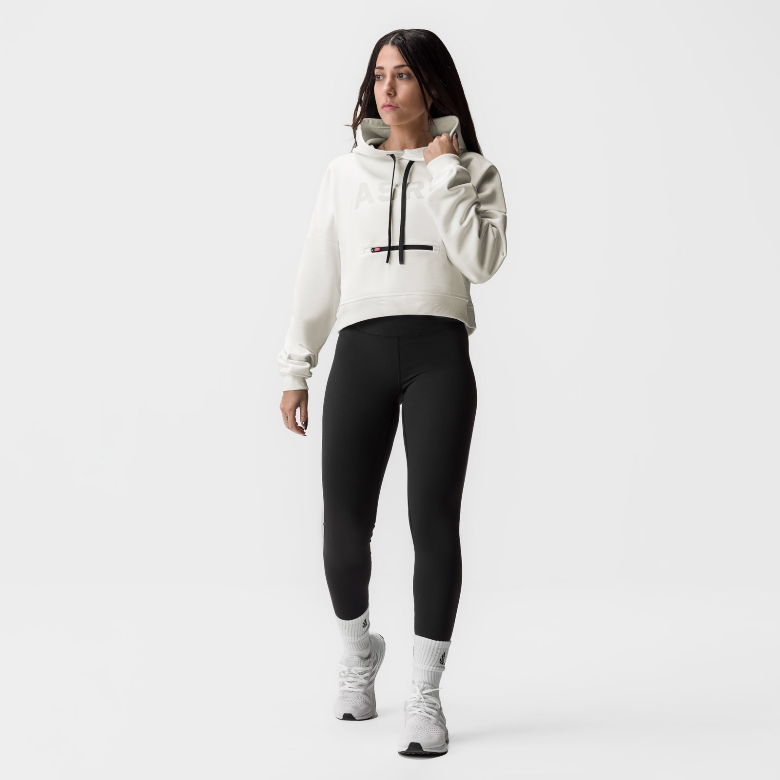 ASRV x Equinox Sorona® French-Terry Cropped Hoodie Ivory Cream | ASRV Online