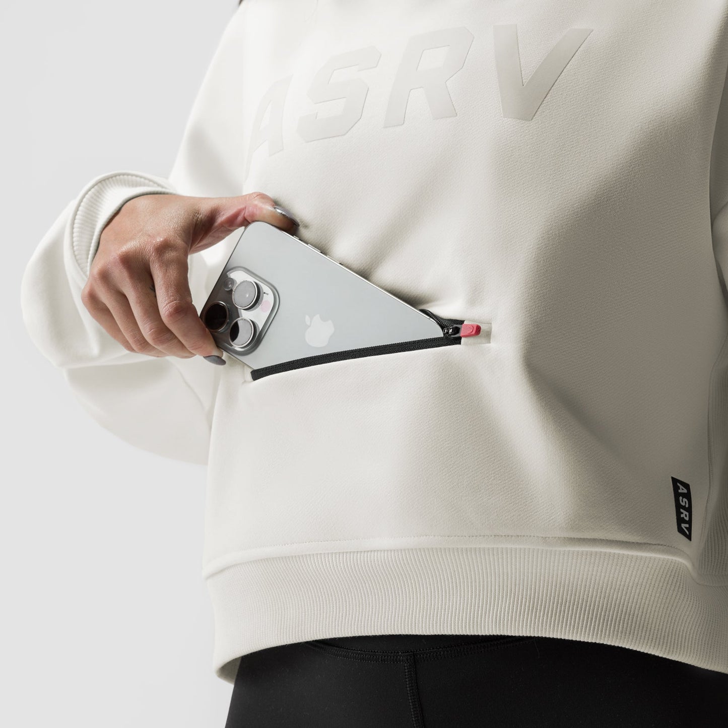 ASRV x Equinox Sorona® French-Terry Cropped Hoodie Ivory Cream | ASRV Online