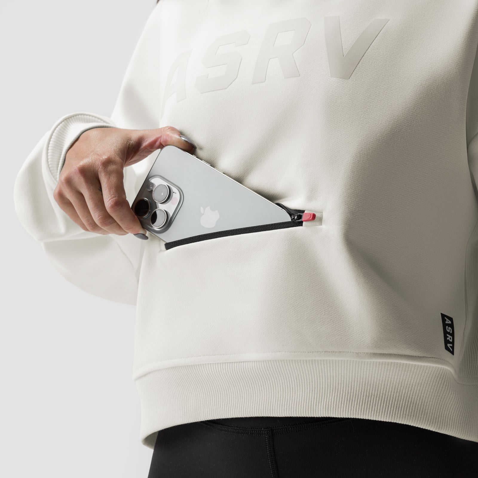 ASRV x Equinox Sorona® French-Terry Cropped Hoodie Ivory Cream | ASRV Online
