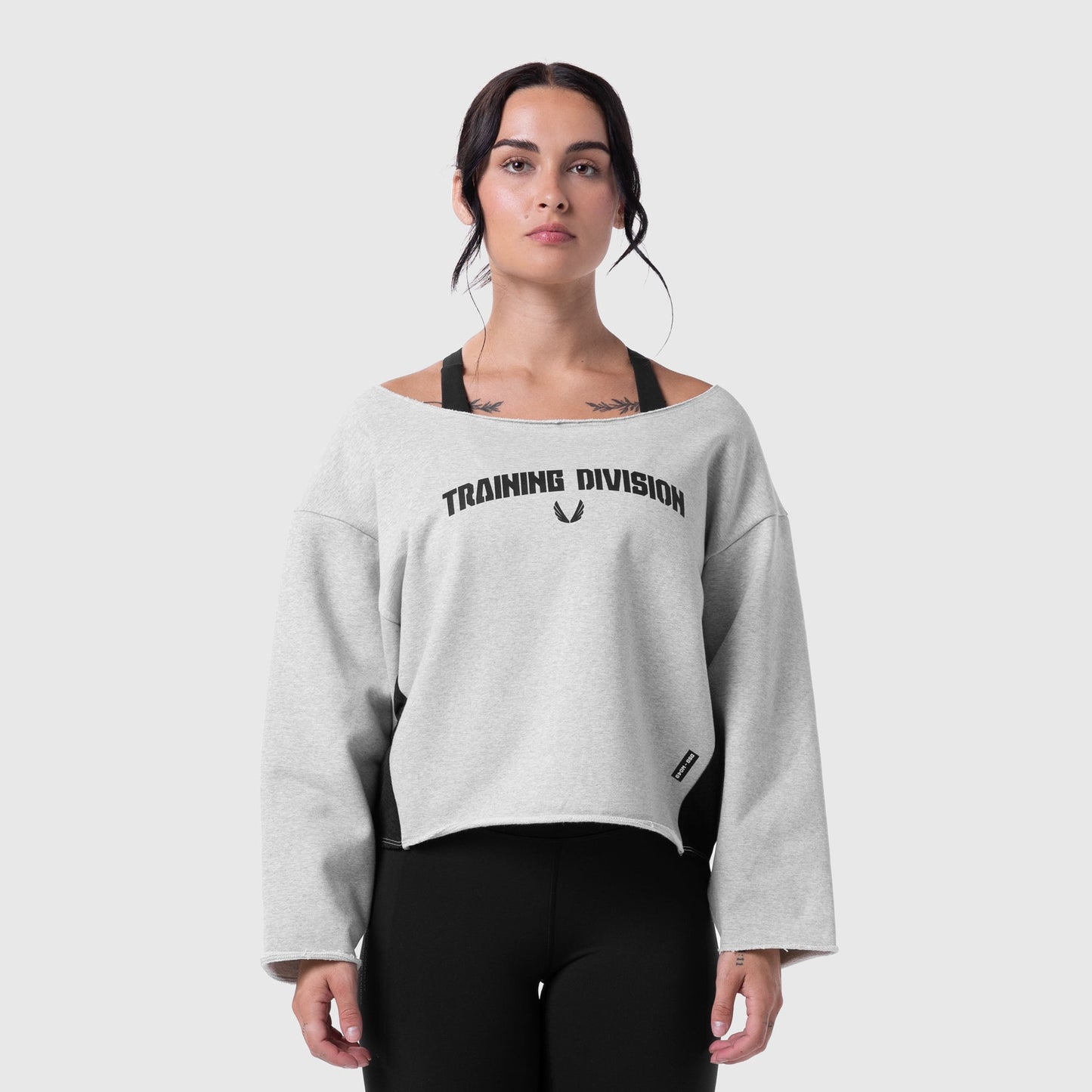 W049. Raw Hem Oversized Crewneck Heather Grey | ASRV Discount
