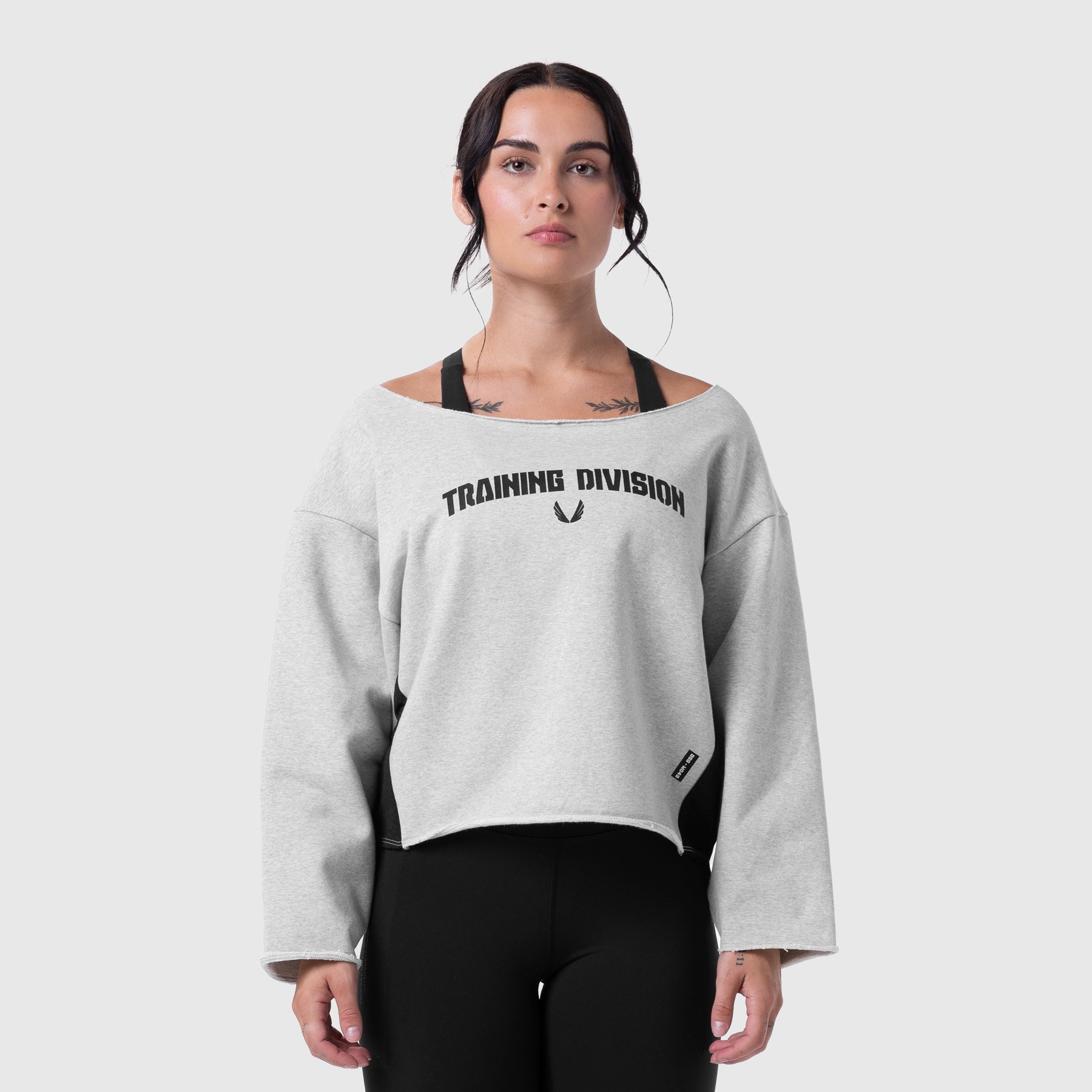 W049. Raw Hem Oversized Crewneck Heather Grey | ASRV Discount