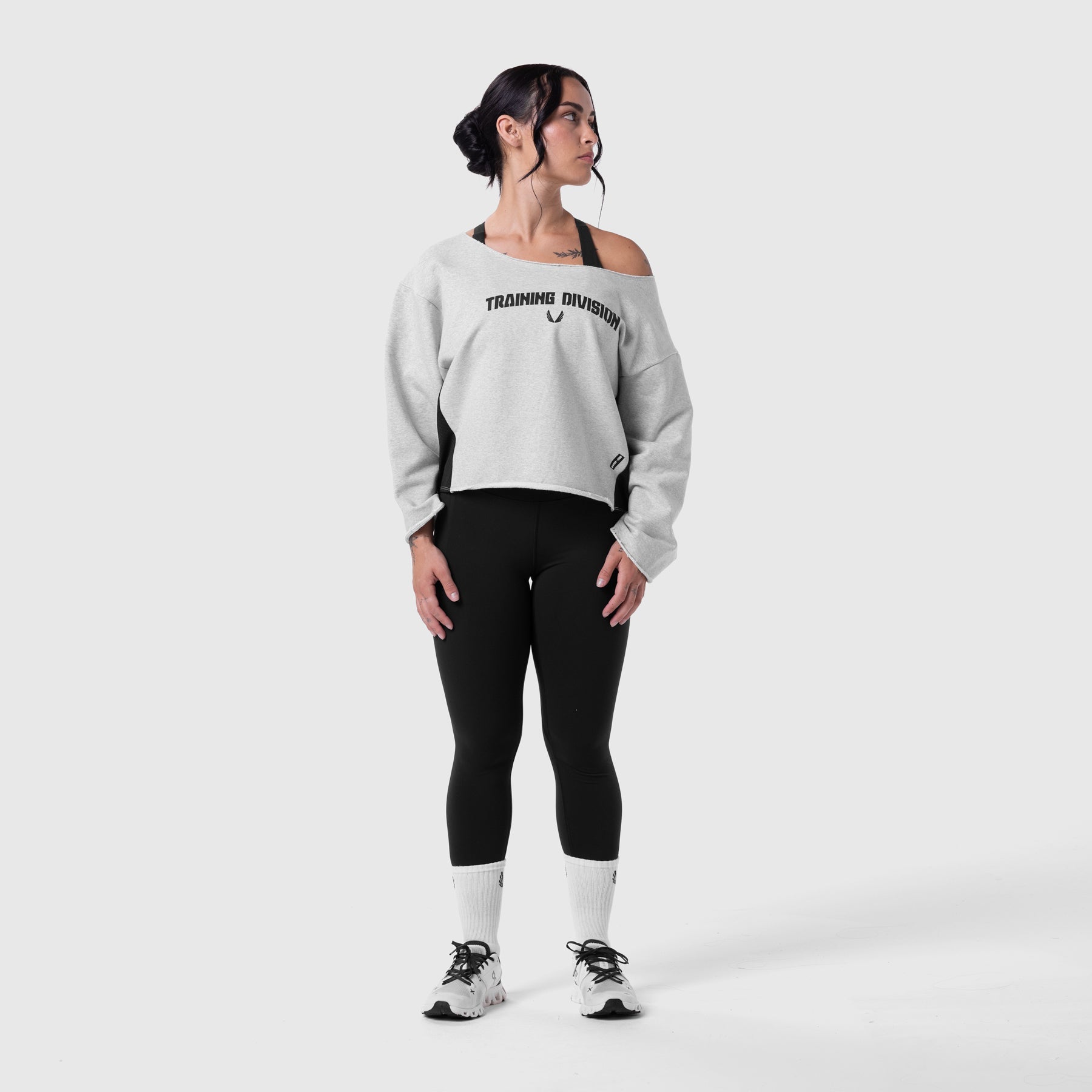 W049. Raw Hem Oversized Crewneck Heather Grey | ASRV Discount