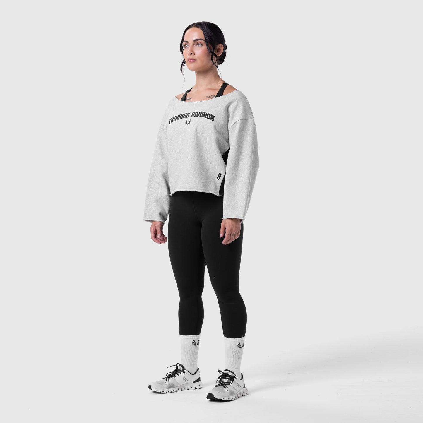 W049. Raw Hem Oversized Crewneck Heather Grey | ASRV Discount